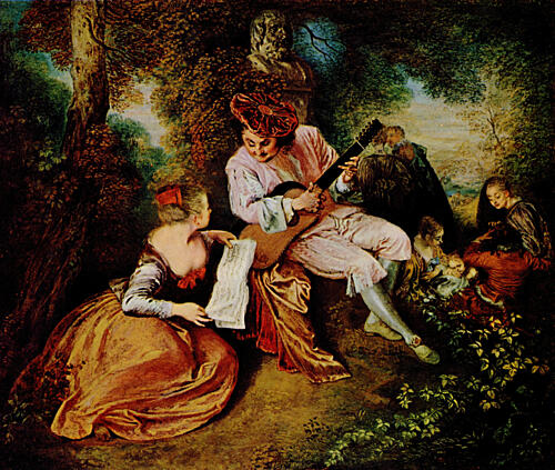 la Gamme DAmour Ca 1715 Art Print by Antoine Watteau