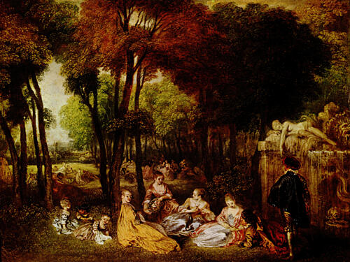 Les Champs Elysees Ca 1718-19 Art Print by Antoine Watteau