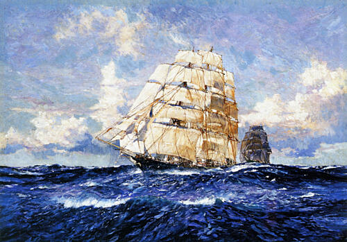 Cutty Sark and Thermopylae Art Print by Charles Edward Dixon