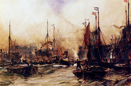 Port of London 1864 Art Print by Charles Edward Dixon