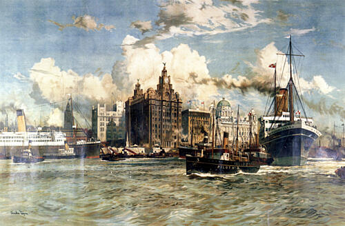 The River Mersey, the Western Gate of Empire Art Print by Charles Edward Dixon