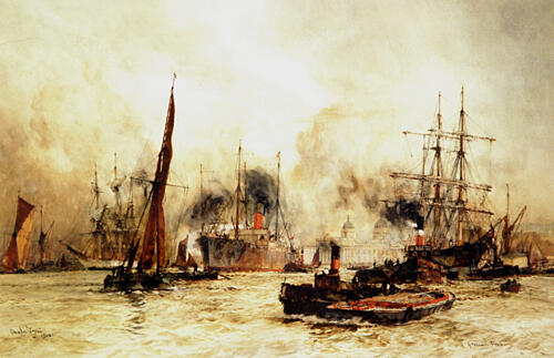 The Thames Above Greenwich Art Print by Charles Edward Dixon