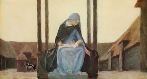 Mary with Baby, Mary the Mother of Jesus 1923 Art Print by Robert Anning Bell