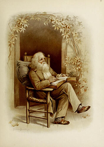 Old Man with Bible, Look up, Lift up 1890 Art Print by Frances Brundage