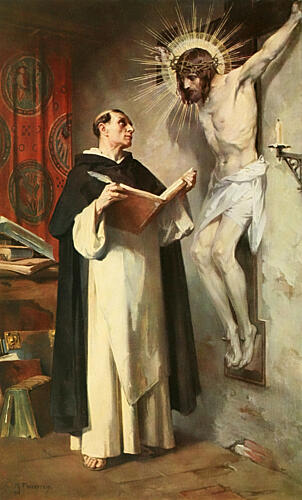 St. Thomas Aquinas, Christliche Kunst 12 1913 Art Print by Martin Feuerstein