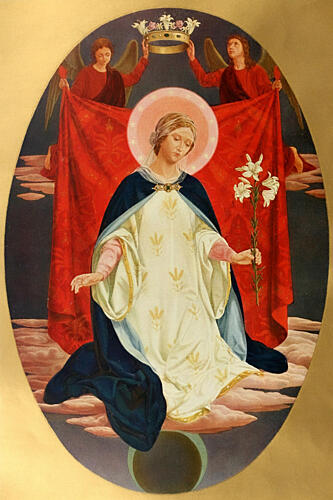 Madonna with Lilies, Christliche Kunst 18 Art Print by Franz Xavier Fuchs