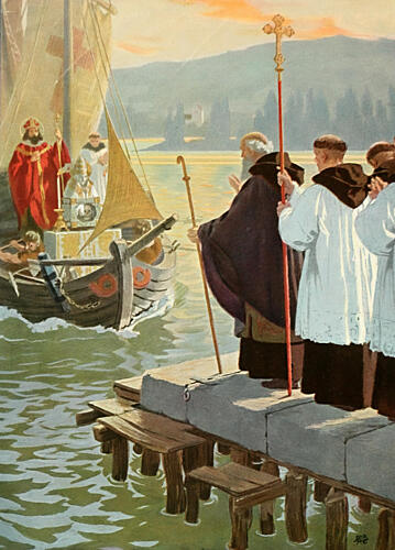 Monks, Christliche Kunst 4 1907 Art Print