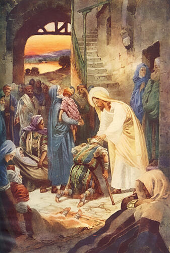 Jesus the Great Physician, the Life of Jesus C.1930 Art Print by W.J. Gibbs