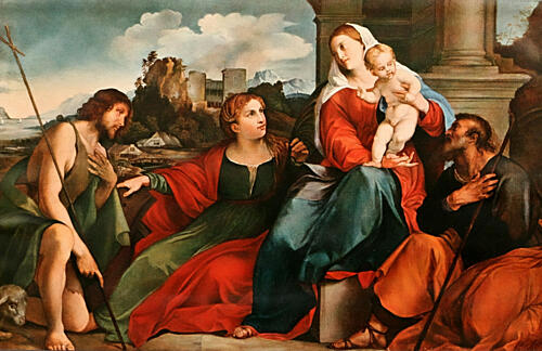Sacred Conversion, Christliche Kunst 2 Art Print by Palma il Vecchio