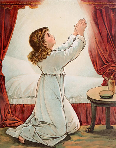 Praying for Presents, Bible Heroes 1898 Art Print by Mary Lathbury