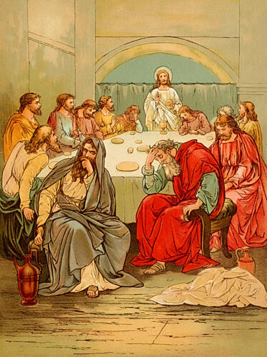 The Last Supper, Childs Life of Christ 1898 Art Print by Mary Lathbury