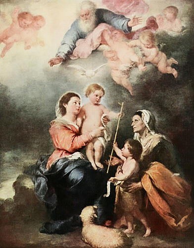 The Holy Family, Arthur Mees Childrens Enc. 1930s Art Print by Bartolome Murillo