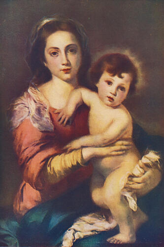 Virgin and Child, Arthur Mees Childrens Enc. 1930s Art Print by Bartolome Murillo