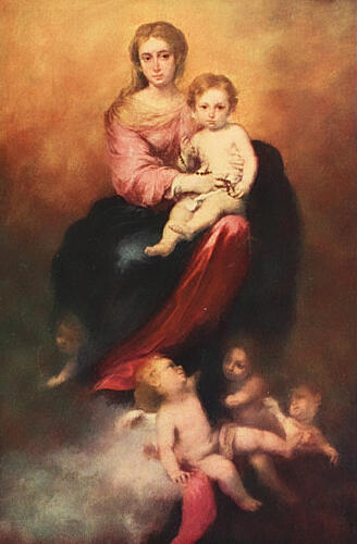 Madonna, History of Painting 1911 Art Print by Bartolome Murillo