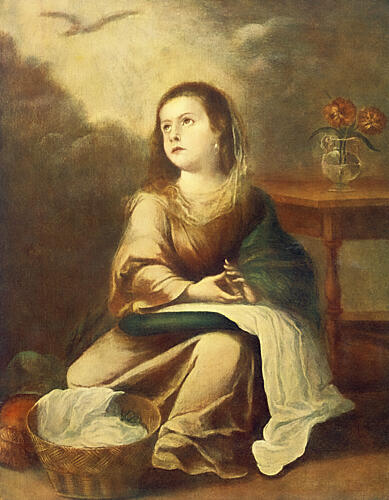The Conception of Mary, Murillo C.1910 Art Print by Bartolome Murillo
