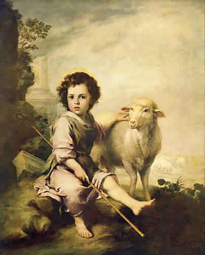 The Divine Shepherd Boy, Murillo C.1910 Art Print by Bartolome Murillo
