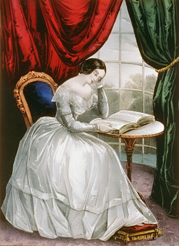 Reading the Bible, Print 1848 Art Print