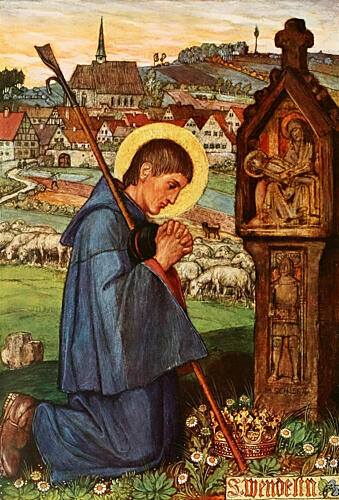 St. Wendelin, Christliche Kunst 11 1914 Art Print by Matthaus Schiestl