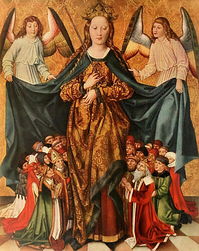 Under Your Protection, Christliche Kunst 14 1917 Art Print by Johann Georg Trautmann