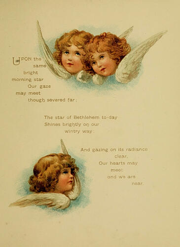 Angels 1, Birthday Blessings 1904 Art Print by Vintage Christian Art