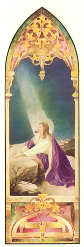 Christ in Gethsemane, International Art Glass 1914 Art Print by Vintage Christian Art