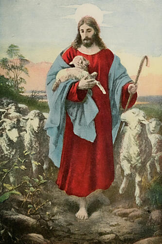 The Good Shepherd, Jesus of Nazareth 1917 Art Print