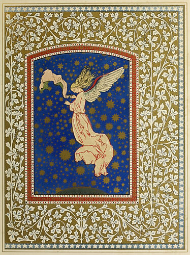 Angel with Stars, Paradise and the Peri 1860 Art Print by Vintage Christian Art