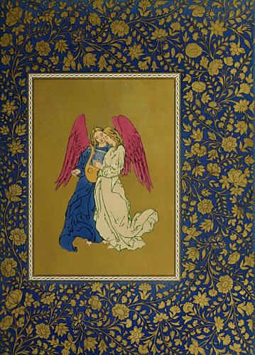 Angels with Harp, Paradise and the Peri 1860 Art Print by Vintage Christian Art