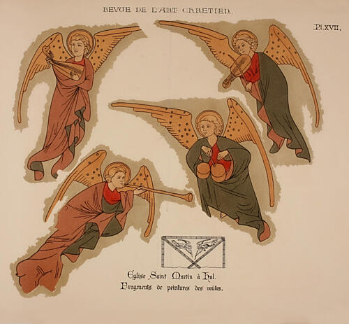 Angels, Revue de LArt Chretien 1857 Art Print by Vintage Christian Art