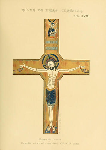 Champleve or Enamelled Cross, Revue de LArt Chretien 1857 Art Print by Vintage Christian Art