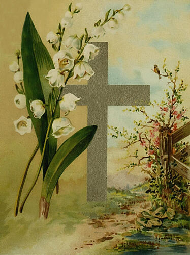 Cross and Lilies, Seven Songs for Eastertide 1886 Art Print