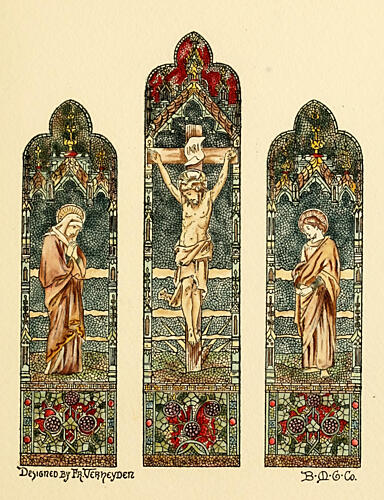 Christ on Cross Stained Glass, Belcher Mosaic Glass 1886 Art Print by Fr Verheyden