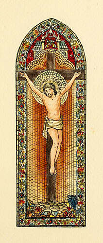 Christ on Cross Window, Belcher Mosaic Glass 1886 Art Print by Fr Verheyden