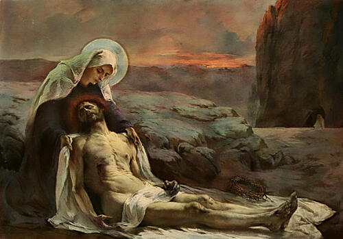 Pieta, Christliche Kunst 10 1913 Art Print by Josef Wagenbrenner