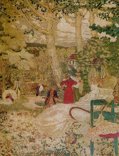 Woman Seated in a Garden 1898 Art Print