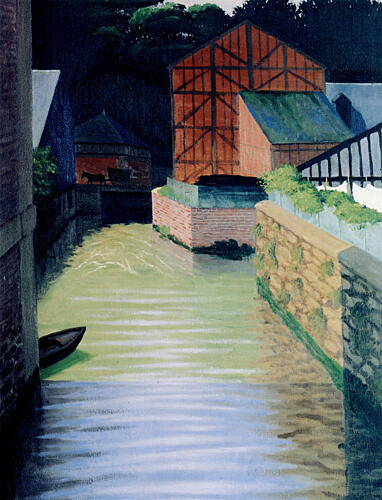 Part of the Town in Pont-Audemer 1922 Art Print