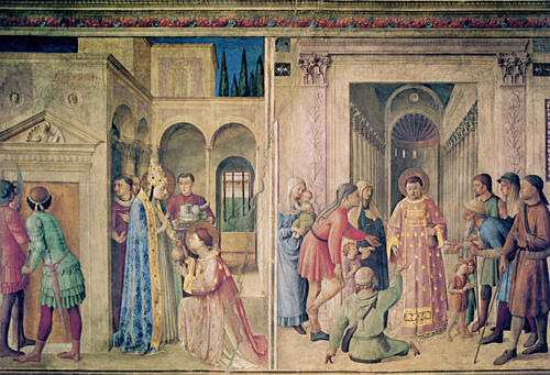 St Lawrence Receiving Treasures of Church Ca 1447-8