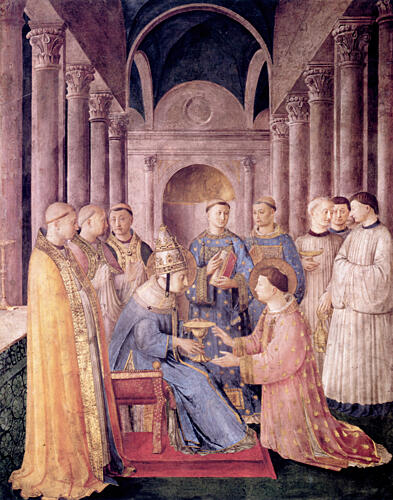 The Ordination of St Lawrence Ca 1447-8 Pop art reproduction