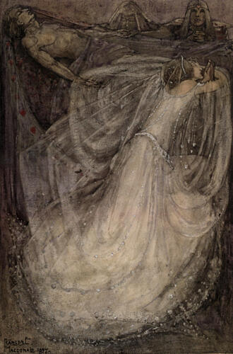 Shameful Death in the Defence of Guinevere 1897 Art Print by Frances Macdonald