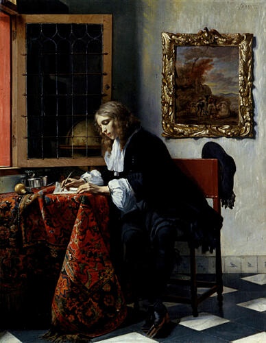 A Man Writing a Letter Ca 1664-6