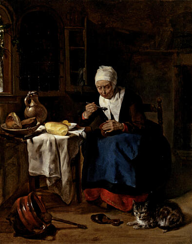 Old Woman Eating Porridge Ca 1654-7