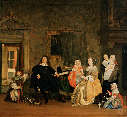 Portrait of Jan Jacobz Hinlopen and Family Ca 1662-3