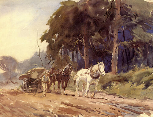 Horses Pulling a Cart