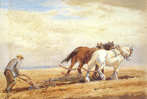 Ploughing Art Print by George Soper