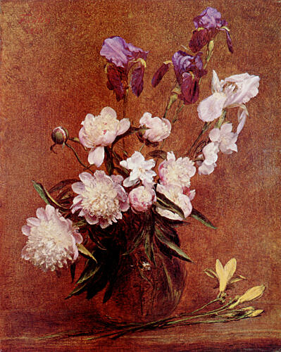 Bouquet of Peonies and Irises 1884 Art Print