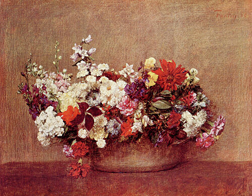 Flowers in a Bowl 1886 Art Print