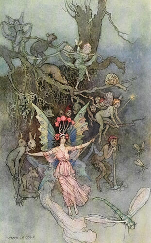 They Get Away Down Underground, Book of Fairy Poetry 1920 Art Print