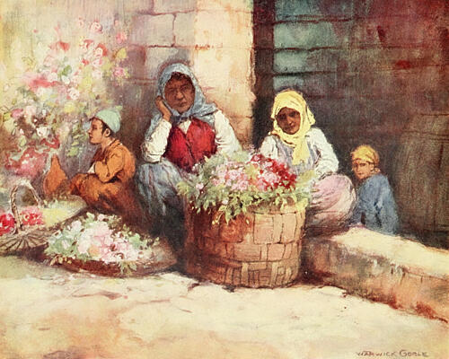 Flower Sellers, Constantinople 1906 Art Print