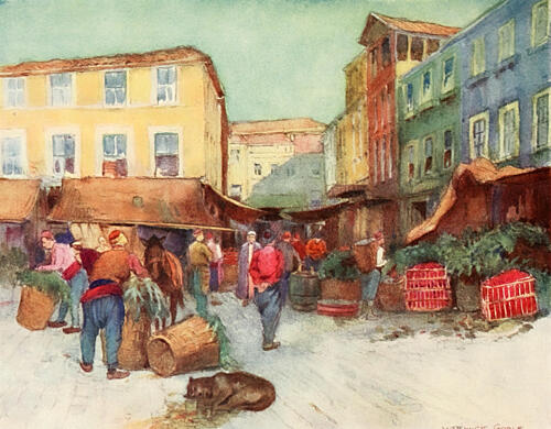 Fruit-Market, Stamboul, Constantinople 1906 Art Print
