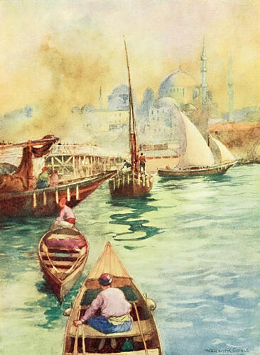 The Bridge from Galata, Constantinople 1906 Art Print